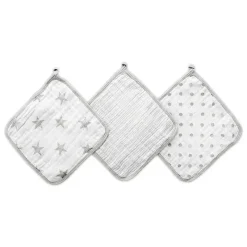 Aden + Anais Baby Washcloths*Washcloths Dusty Gray, 3-Pack