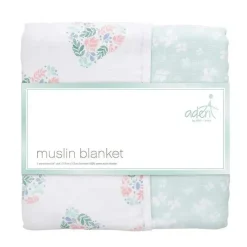 Aden + Anais Blankets & Quilts*Aden by Aden - Muslin Blanket, Briar Rose Floral Heart
