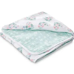 Aden + Anais Blankets & Quilts*Aden by Aden - Muslin Blanket, Briar Rose Floral Heart
