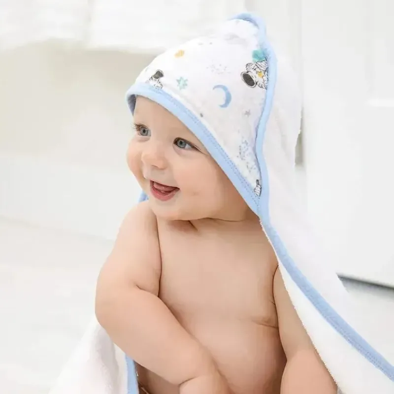 Aden + Anais Bath Gift Set|Baby Washcloths*Aden+Anais - 2Pk Hooded Baby Bath Towel, Space Explorers