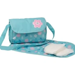 Adora Dolls Accessories|Dolls*- Baby Doll Diaper Bag, Includes Changing Mat and 2 Doll Diapers, Blue Flower Power
