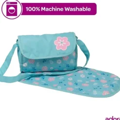 Adora Dolls Accessories|Dolls*- Baby Doll Diaper Bag, Includes Changing Mat and 2 Doll Diapers, Blue Flower Power