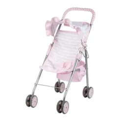 Adora Dolls Accessories|Dolls*- Pastel Pink Heart Baby Doll Stroller with Umbrella Shade & Ruffle Trim