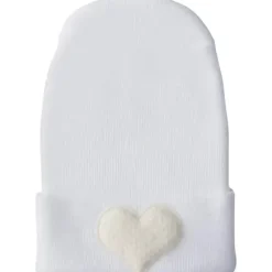 Adora Baby Gifts Baby Hats*- Newborn Baby Hospital Hat, Fuzzy Ivory Heart