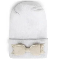 Adora Baby Gifts Baby Hats*- Newborn Baby Hospital Hat, Cream Bow