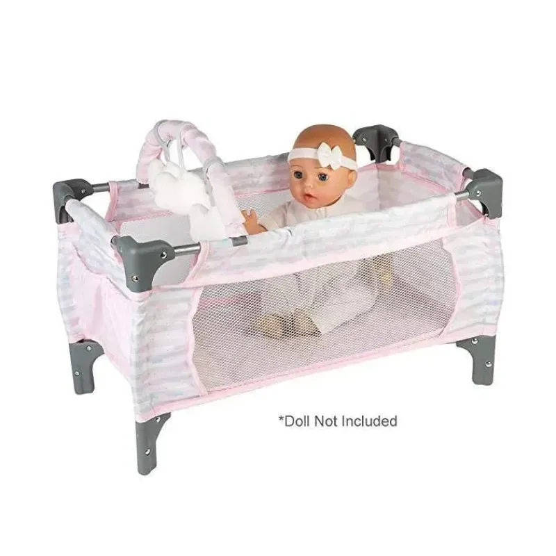 Adora Dolls Accessories|Dolls*Crib Pink Deluxe Pack N Play (7 Piece set)