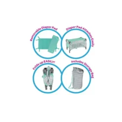 Adora Dolls Accessories|Dolls*Crib Zig Zag Deluxe Pack N Play