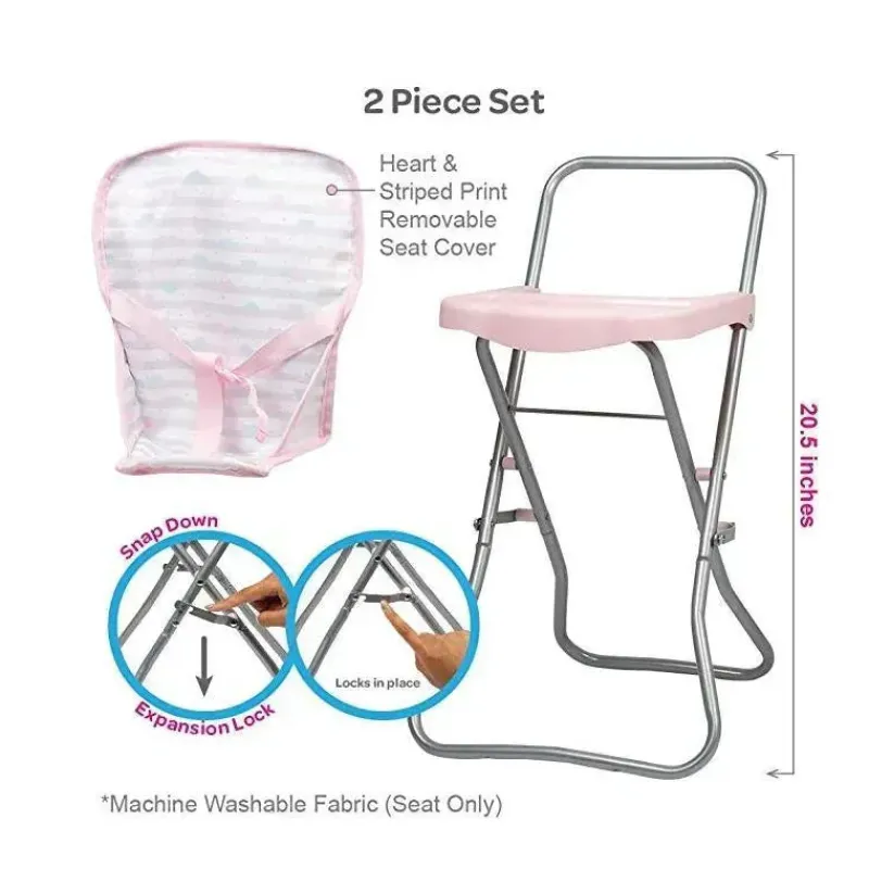 Adora Dolls Accessories|Dolls*High Chair Accessories Baby Pink for Baby Dolls