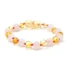 Ali + Oli Amber Necklaces*- Amber & Gemstone Bracelet, Lemon/Rose