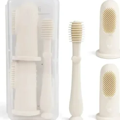 Ali + Oli Oral & Nasal Care*- Baby Finger Toothbrush & Tongue Cleaner Oral Set, Ivory