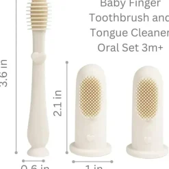 Ali + Oli Oral & Nasal Care*- Baby Finger Toothbrush & Tongue Cleaner Oral Set, Ivory