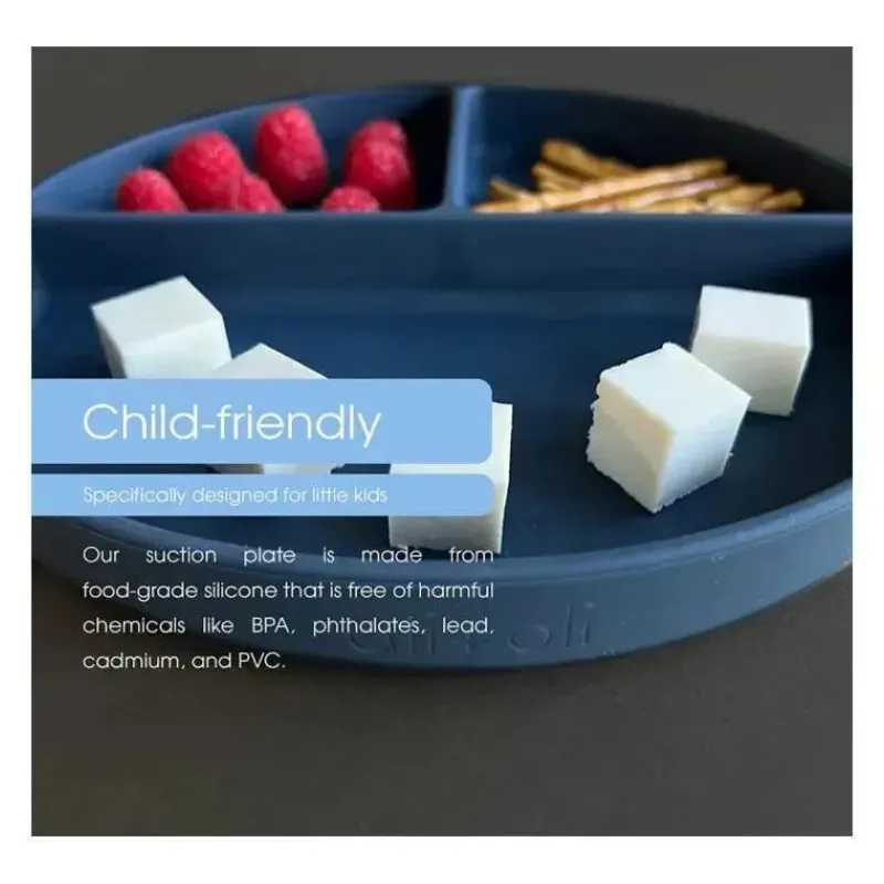 Ali + Oli Suction Plates & Bowls|Dishes, Utensils & Food Containers*- Baby Plate With Suction And Divided Portions, Pink