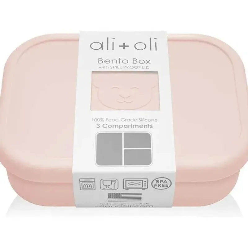 Ali + Oli Lunch Box|Dishes, Utensils & Food Containers*- Leakproof Silicone Bento Box, Blush