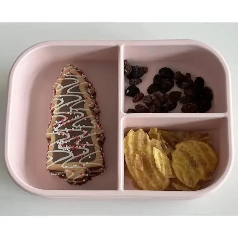 Ali + Oli Lunch Box|Dishes, Utensils & Food Containers*- Leakproof Silicone Bento Box, Blush