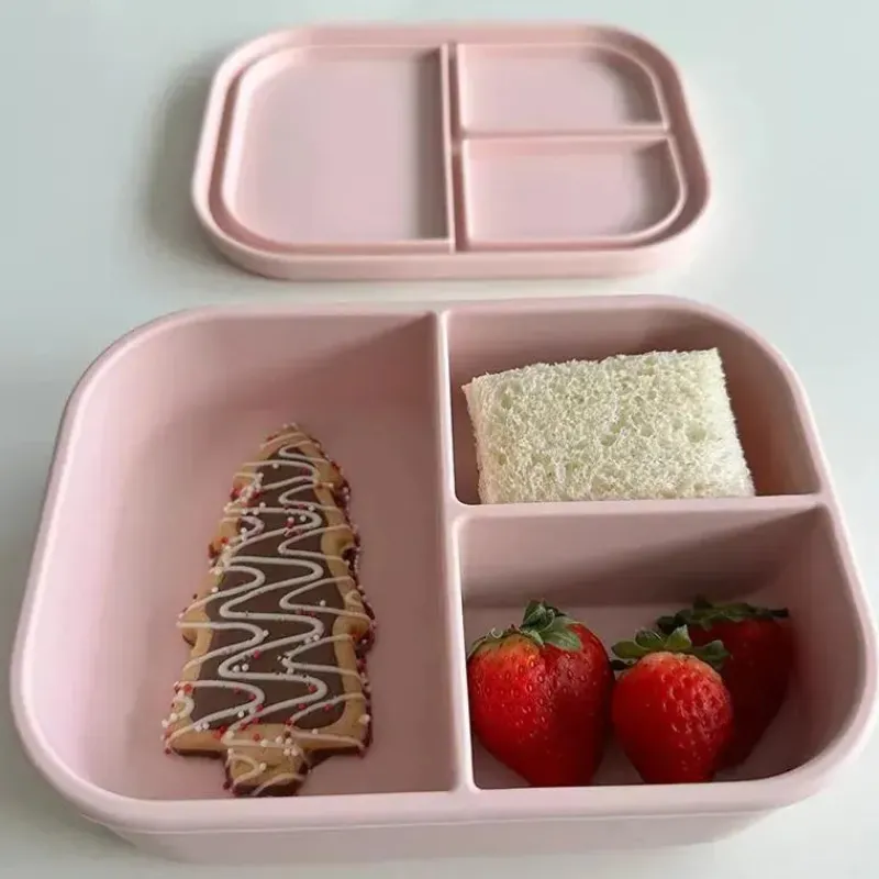 Ali + Oli Lunch Box|Dishes, Utensils & Food Containers*- Leakproof Silicone Bento Box, Blush