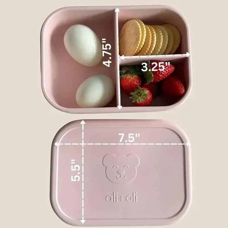 Ali + Oli Lunch Box|Dishes, Utensils & Food Containers*- Leakproof Silicone Bento Box, Blush