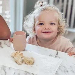 Ali + Oli Straw, Sippy & Training Cups|Dishes, Utensils & Food Containers*- Open Cup For Baby & Toddler, Misty Blush