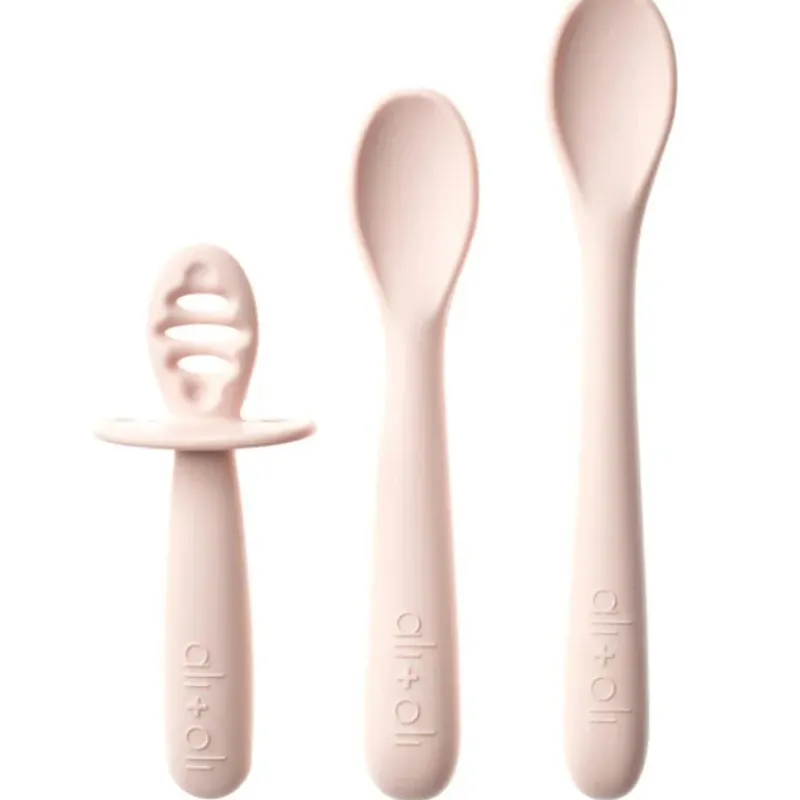 Ali + Oli Utensils & Accessories|Dishes, Utensils & Food Containers*- (3-Pc) Multi Stage Spoon Set For Baby, Blush