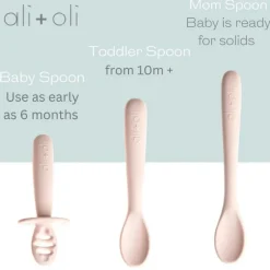 Ali + Oli Utensils & Accessories|Dishes, Utensils & Food Containers*- (3-Pc) Multi Stage Spoon Set For Baby, Blush