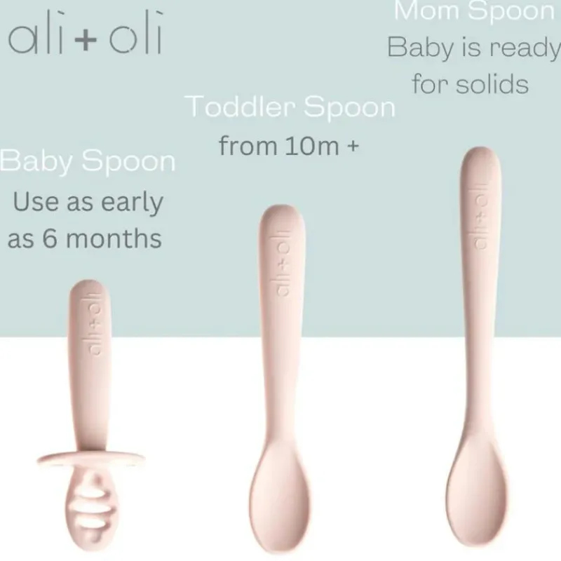Ali + Oli Utensils & Accessories|Dishes, Utensils & Food Containers*- (3-Pc) Multi Stage Spoon Set For Baby, Blush
