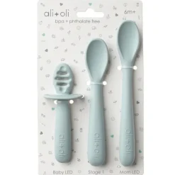 Ali + Oli Utensils & Accessories|Dishes, Utensils & Food Containers*- (3-Pc) Multi Stage Spoon Set For Baby, Blue