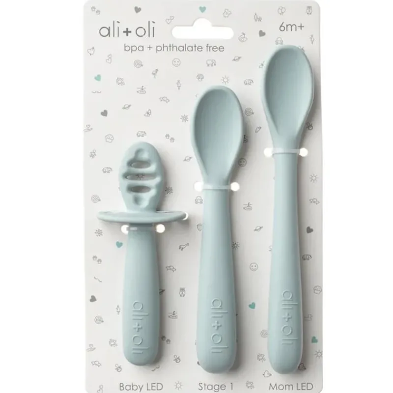 Ali + Oli Utensils & Accessories|Dishes, Utensils & Food Containers*- (3-Pc) Multi Stage Spoon Set For Baby, Blue