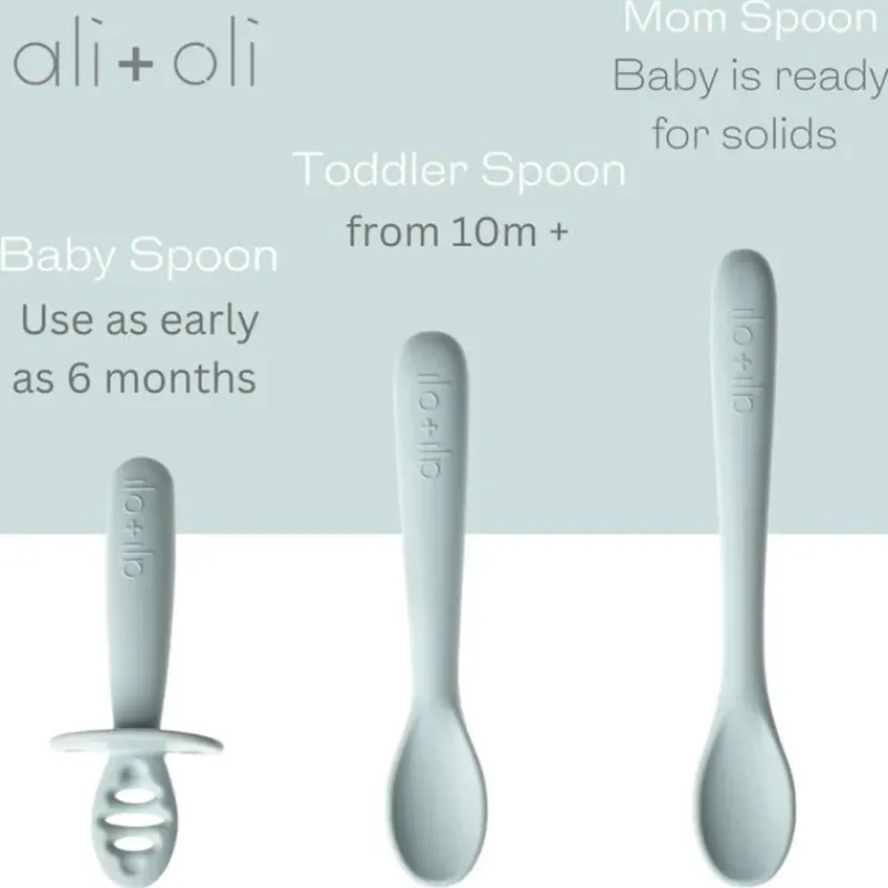 Ali + Oli Utensils & Accessories|Dishes, Utensils & Food Containers*- (3-Pc) Multi Stage Spoon Set For Baby, Blue
