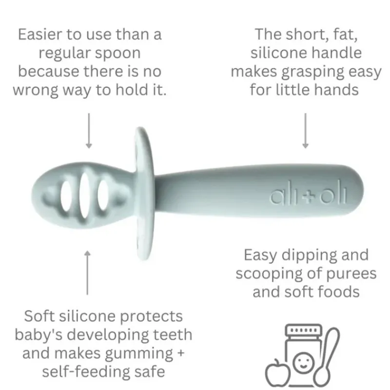 Ali + Oli Utensils & Accessories|Dishes, Utensils & Food Containers*- (3-Pc) Multi Stage Spoon Set For Baby, Blue