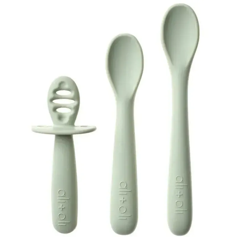 Ali + Oli Utensils & Accessories|Dishes, Utensils & Food Containers*- 3Pk Multi Stage Spoon Set For Baby, Pine