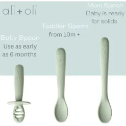Ali + Oli Utensils & Accessories|Dishes, Utensils & Food Containers*- 3Pk Multi Stage Spoon Set For Baby, Pine