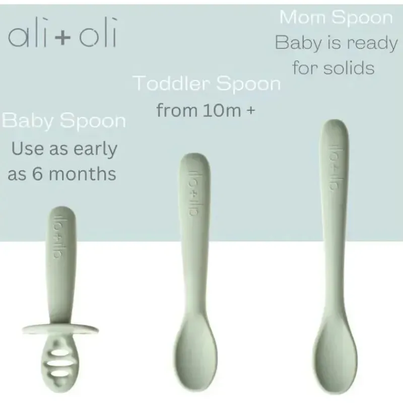 Ali + Oli Utensils & Accessories|Dishes, Utensils & Food Containers*- 3Pk Multi Stage Spoon Set For Baby, Pine