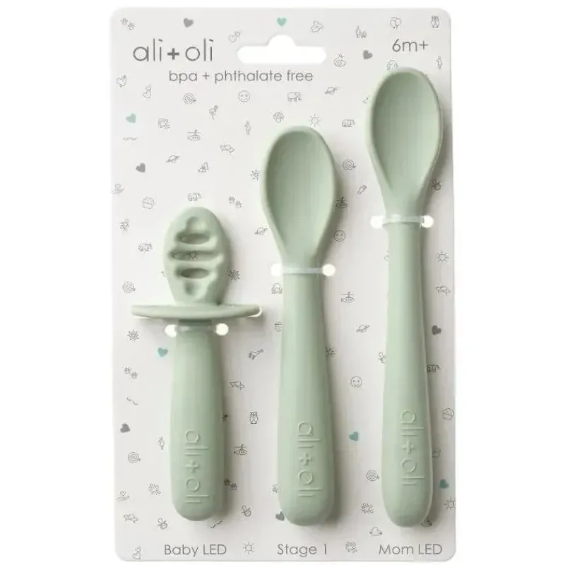 Ali + Oli Utensils & Accessories|Dishes, Utensils & Food Containers*- 3Pk Multi Stage Spoon Set For Baby, Pine