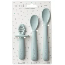 Ali + Oli Utensils & Accessories|Dishes, Utensils & Food Containers*- 3Pk Multi Stage Spoon Set For Baby, Blue