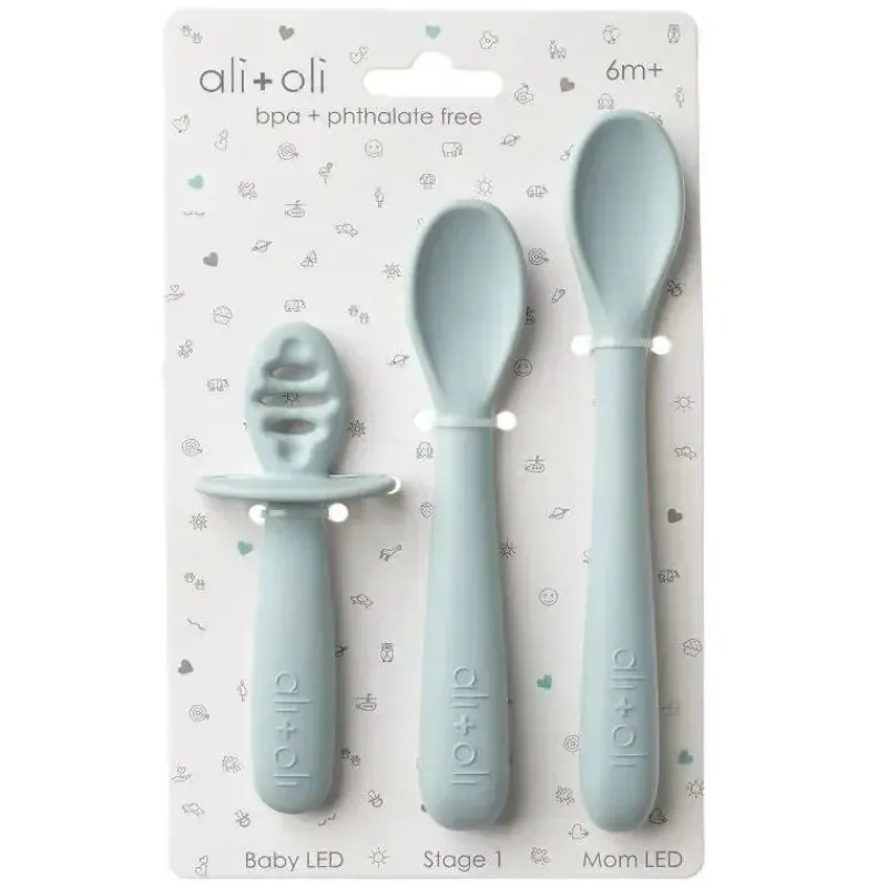 Ali + Oli Utensils & Accessories|Dishes, Utensils & Food Containers*- 3Pk Multi Stage Spoon Set For Baby, Blue