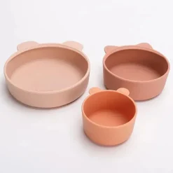 Ali + Oli Feeding Gift Set|Plates & Bowls*- 3Pk Stackable Snack Bowl Set, Terracotta Blush
