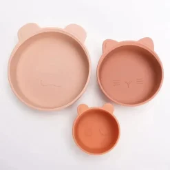 Ali + Oli Feeding Gift Set|Plates & Bowls*- 3Pk Stackable Snack Bowl Set, Terracotta Blush