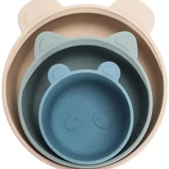 Ali + Oli Feeding Gift Set|Plates & Bowls*- 3Pk Stackable Snack Bowl Set, Blue Horizon