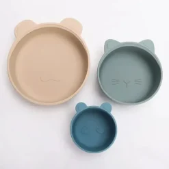 Ali + Oli Feeding Gift Set|Plates & Bowls*- 3Pk Stackable Snack Bowl Set, Blue Horizon
