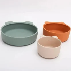 Ali + Oli Feeding Gift Set|Plates & Bowls*- 3Pk Stackable Snack Bowl Set, Citrus Splash