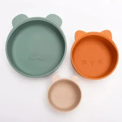 Ali + Oli Feeding Gift Set|Plates & Bowls*- 3Pk Stackable Snack Bowl Set, Citrus Splash