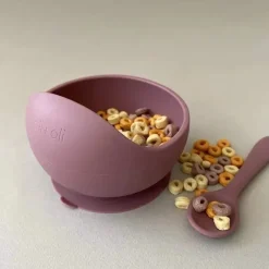 Ali + Oli Suction Plates & Bowls|Dishes, Utensils & Food Containers*Suction Bowl & Spoon (Mauve)