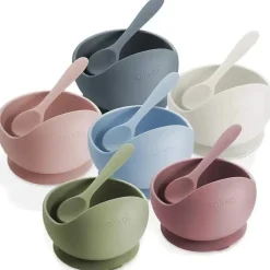 Ali + Oli Suction Plates & Bowls|Dishes, Utensils & Food Containers*Suction Bowl & Spoon (Mauve)