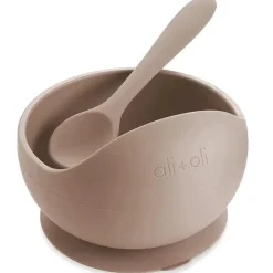 Ali + Oli Suction Plates & Bowls|Dishes, Utensils & Food Containers*Suction Bowl & Spoon (Taupe)