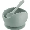 Ali + Oli Suction Plates & Bowls|Dishes, Utensils & Food Containers*Suction Bowl & Spoon (Mint) Wavy Edge