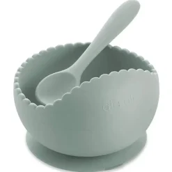 Ali + Oli Suction Plates & Bowls|Dishes, Utensils & Food Containers*Suction Bowl & Spoon (Mint) Wavy Edge
