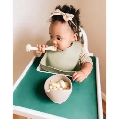 Ali + Oli Suction Plates & Bowls|Dishes, Utensils & Food Containers*Suction Bowl & Spoon (Taupe) Wavy Edge