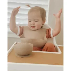 Ali + Oli Suction Plates & Bowls|Dishes, Utensils & Food Containers*Suction Bowl & Spoon (Taupe) Wavy Edge