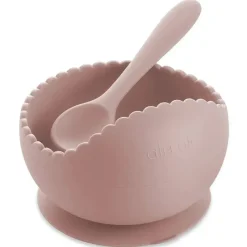 Ali + Oli Suction Plates & Bowls|Dishes, Utensils & Food Containers*Suction Bowl & Spoon (Blush) Wavy Edge