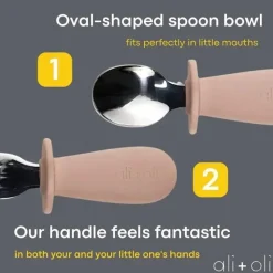 Ali + Oli Utensils & Accessories|Dishes, Utensils & Food Containers*Ali+Oli - Spoon & Fork Learning Set for Toddlers, 6m+, Pink