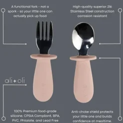 Ali + Oli Utensils & Accessories|Dishes, Utensils & Food Containers*Ali+Oli - Spoon & Fork Learning Set for Toddlers, 6m+, Pink